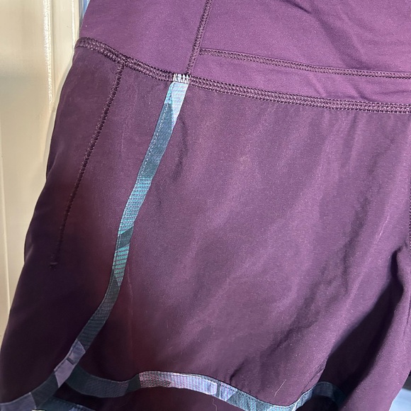 Lululemon Purple Shorts with Patterned Piping - Picture 6 of 7